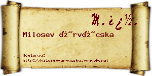 Milosev Árvácska névjegykártya